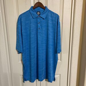 FootJoy Short Sleeve Polo Shirt Men’s XXL / 2XL Blue Wave Polyester / Spandex